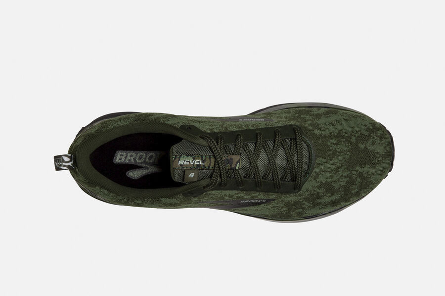 Brooks Running Shoes Mens Olive - Revel 4 Road - 5023-WQENF